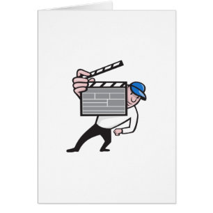 Director With Movie Clapboard Cartoon Cards