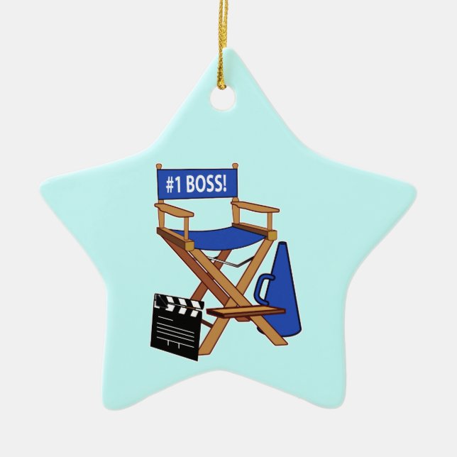 Director's Chair: Number One Boss Ceramic Ornament (Front)