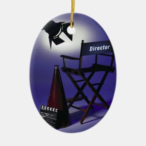 Directors Slate Chair  Stage Light 2 Ceramic Ornament