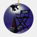 Director&#39;s Slate, Chair &amp; Stage Light 2 Ceramic Ornament at Zazzle