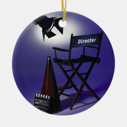 Directors Slate Chair  Stage Light 2 Ceramic Ornament