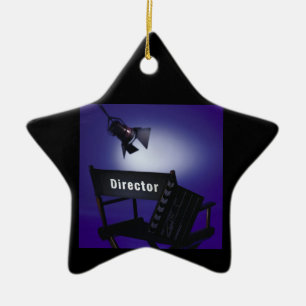 Director's Slate, Chair & Stage Light Ceramic Ornament
