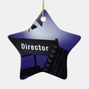 Director's Slate, Chair & Stage Light Ceramic Ornament