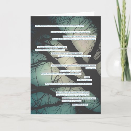 dirge without music sympathy card