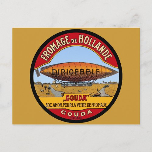 Dirigeable Holland Cheese Postcard