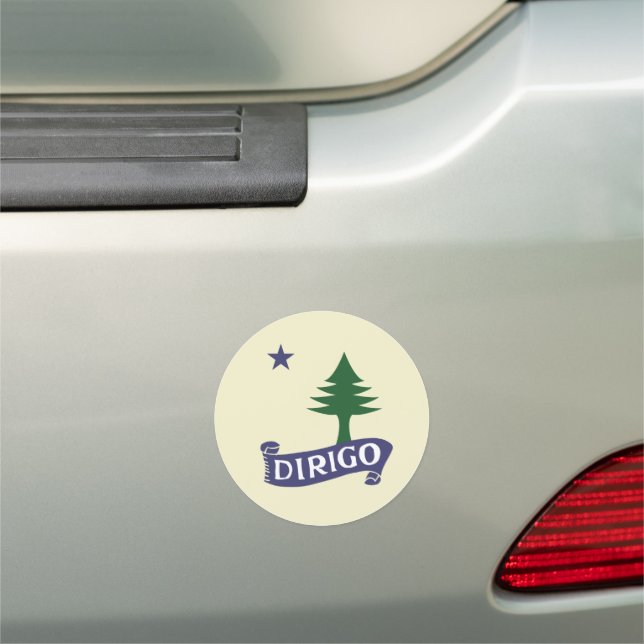 Dirigo / 1901 Maine Flag Car Magnet (In Situ)