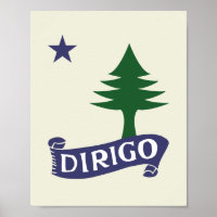 Dirigo / 1901 Maine Flag Framable Art