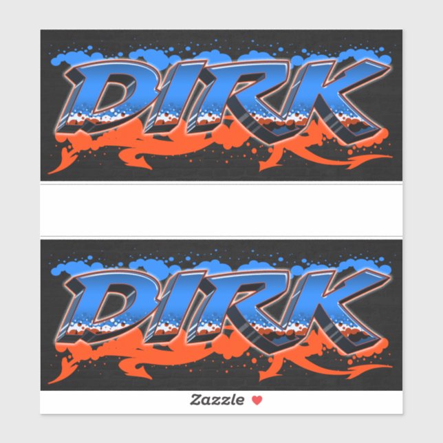 Dirk First Name Name Graffiti Decal Sticker (Sheet)