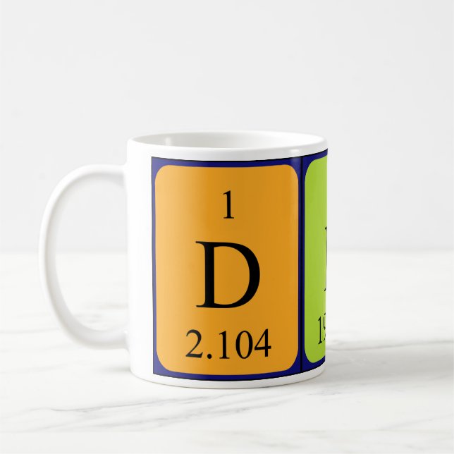 Dirk periodic table name mug (Left)