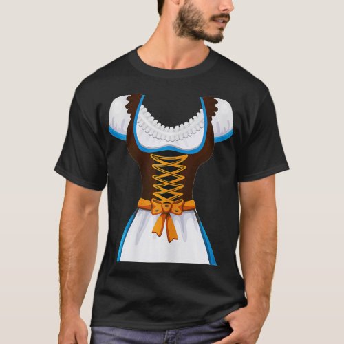 Dirndl Oktoberfest Costume Halloween Pretzel  T_Shirt