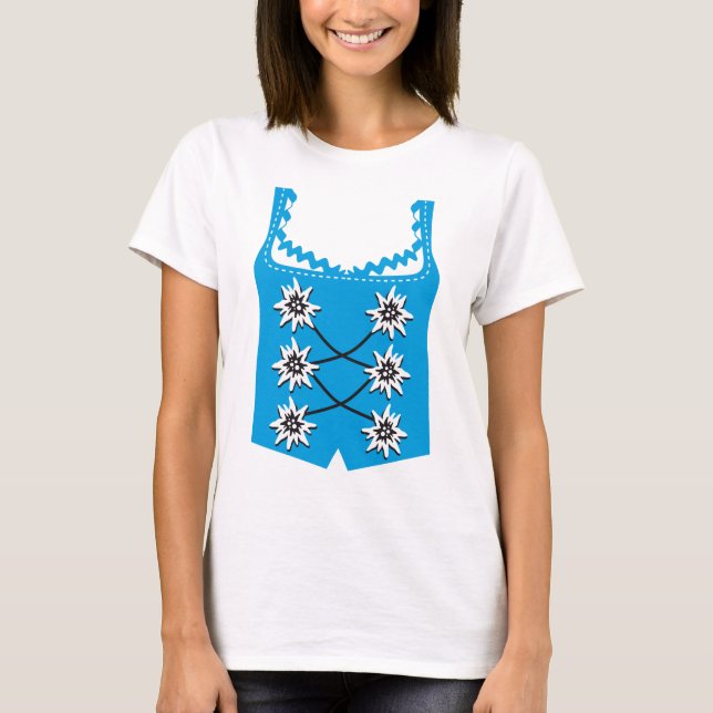 Dirndl Oktoberfest Wienen Edelweiss Party T-Shirt (Front)