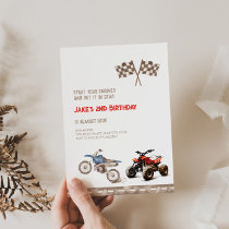 Dirt ATV Bike Dual Theme Birthday Invitation