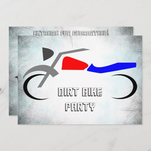 Dirt Bike 10th Birthday Invitation