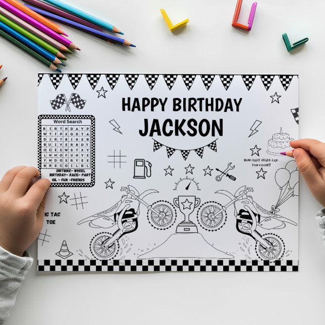 Dirt Bike Activity page, Coloring sheet Paper Pad (Dirt bike activity page)