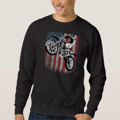Dirt Bike American Flag Motocross Biker Men Boys o Sweatshirt
