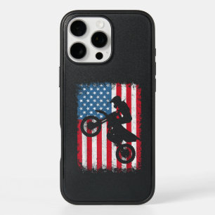 Dirt Bike American Flag Motocross Biker Men Boys V iPhone 16 Pro Max Case