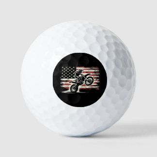 Dirt Bike American Flag Motocross Biker Vintage US Golf Balls