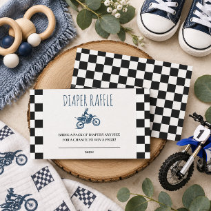 Dirt Bike Baby Shower Diaper Raffle Ticket Enclosure Card