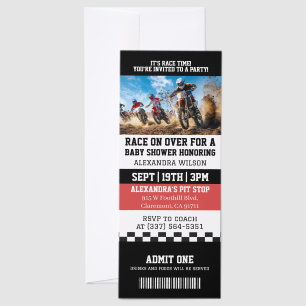 Dirt Bike Baby Shower Invitation Raffle Tickets