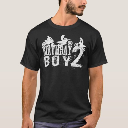 Dirt Bike Birthday Boy 2 Years Old 2nd Bday Boys P T_Shirt