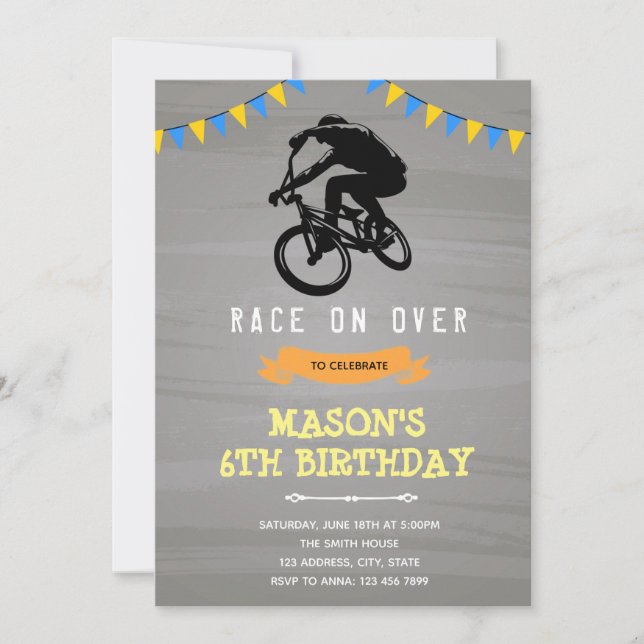 Dirt bike birthday invitation (Front)