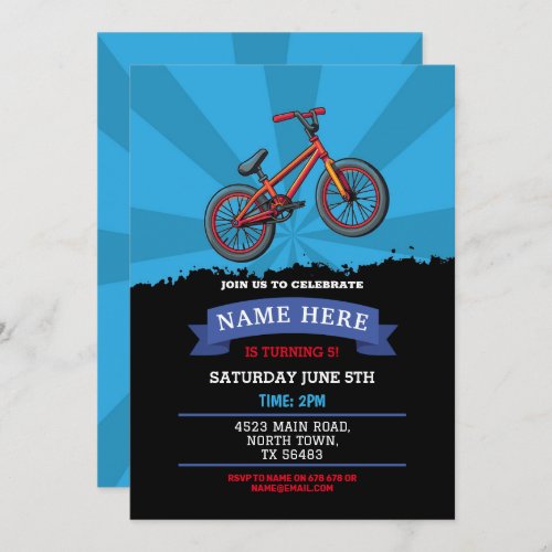 Dirt Bike Birthday Invitation Riding Mud Fun Track