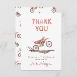 Dirt Bike Birthday Thank You Card | Bike Thank You
