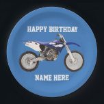 Dirt Bike Blue Birthday Sport Paper Plates<br><div class="desc">These birthday plates are great for the kid or adult that loves dirt bikes and riding the trails. For the race champion,  these sporty paper plates will help them celebrate in style.</div>
