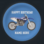 Dirt Bike Blue Birthday Sport Paper Plates<br><div class="desc">These birthday plates are great for the kid or adult that loves dirt bikes and riding the trails. For the race champion,  these sporty paper plates will help them celebrate in style.</div>
