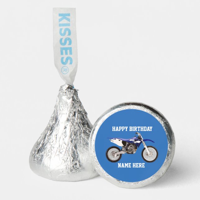 Dirt Bike Blue Birthday Sport Racing Hershey®'s Kisses® (Front)