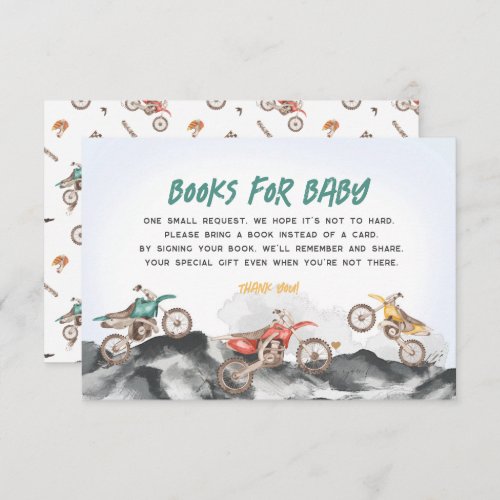 Dirt Bike Books For Baby invitation insert