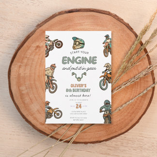Dirt bike boy 8th birthday invitation