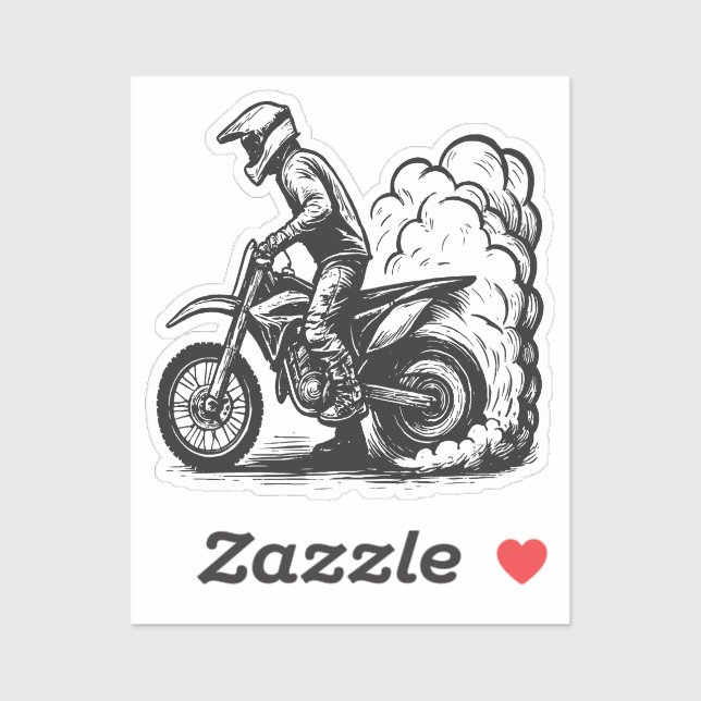 Dirt Bike Burnout  Sticker (Sheet)