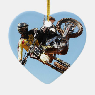 Dirt bike ceramic ornament
