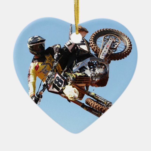 Dirt bike ceramic ornament (Front)