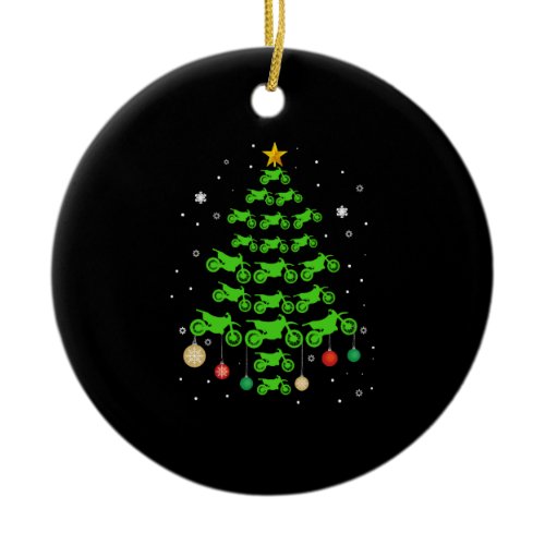 Dirt Bike Christmas Tree Funny Xmas Gift For Motoc Ceramic Ornament