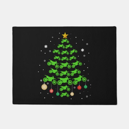 Dirt Bike Christmas Tree Funny Xmas Gift For Motoc Doormat