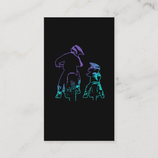 Dirt Bike Dad and Son Motocross Biking Business Card (Front)