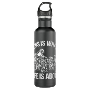Dirt Bike Dad Motocross Father Motorcycle Son Kids Stainless Steel Water Bottle