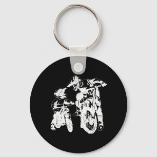 Dirt Bike Dad Motocross Motorcycle Biker Father Keychain