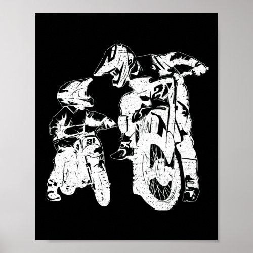 Dirt Bike Dad Motocross Motorcycle Biker Father Poster