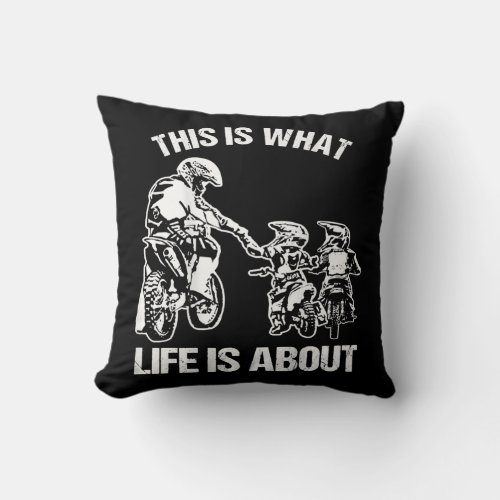 Dirt Bike Dad Motocross Motorcycle FMX Biker Throw Pillow