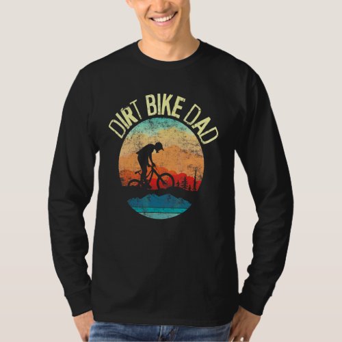 Dirt Bike Dad Retro Vintage Distressed Cycling  Fa T_Shirt