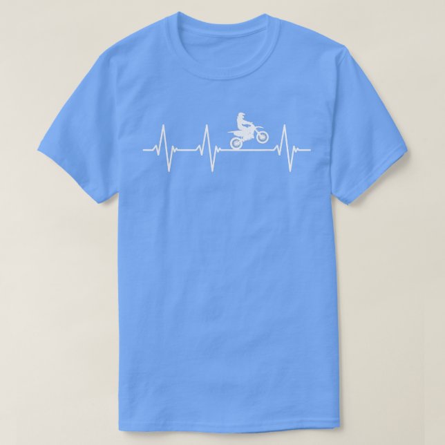 Dirt Bike  For Men Heartbeat Motocross  T-Shirt (Design Front)