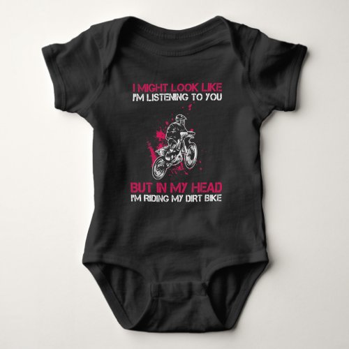 Dirt Bike Freestyle Extreme Sports Motor Race Girl Baby Bodysuit