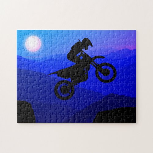 Dirt Bike Full Moon Night Ride Motocross Jigsaw Puzzle