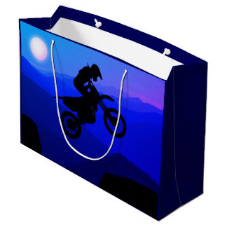 Dirt Bike Full Moon Night Ride Motocross Large Gift Bag