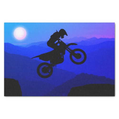 Dirt Bike Full Moon Night Ride Motocross  Tissue Paper