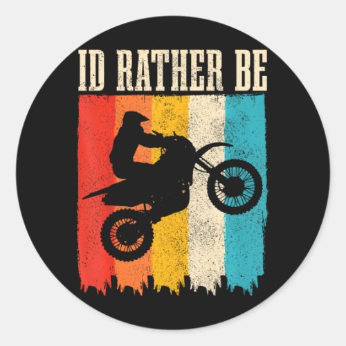 Dirt Bike Funny Motocross Enduro Racing Biker Classic Round Sticker