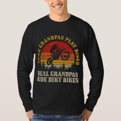 Dirt Bike Grandpa Vintage Motocross MX Motorcycle  T_Shirt